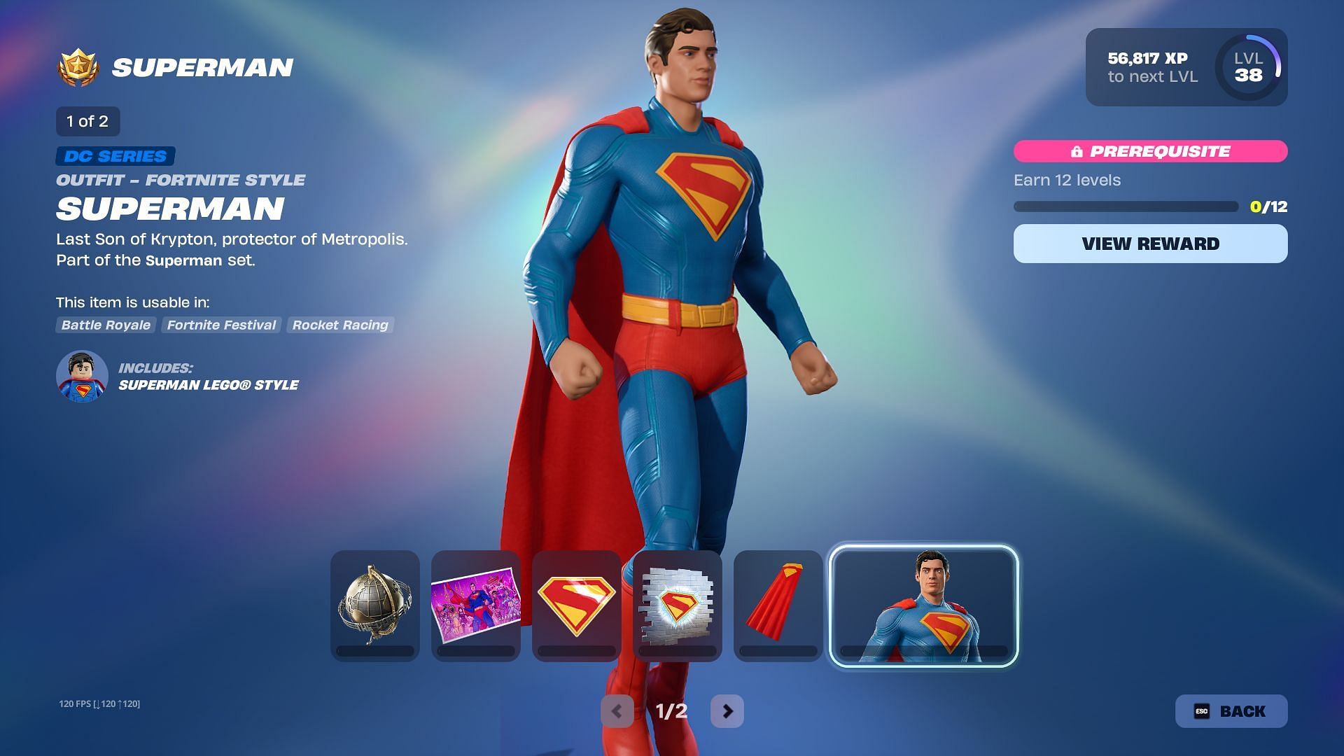 Level up to obtain all the Superman rewards in Fortnite Chapter 6 Season 3 (Image via Sportskeeda Gaming || Epic Games)